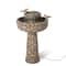 Glitzhome® 2ft. 2-Tier Stone-Like Outdoor Birdbath Fountain